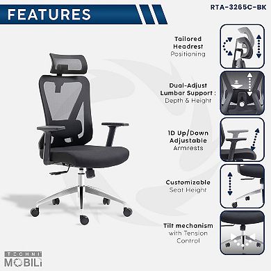 Techni Mobili Truly Ergonomic Mesh Office Chair