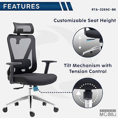 Techni Mobili Truly Ergonomic Mesh Office Chair