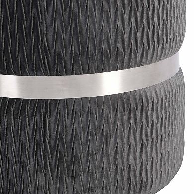 Techni Mobili Modern Velvet Round Ottoman