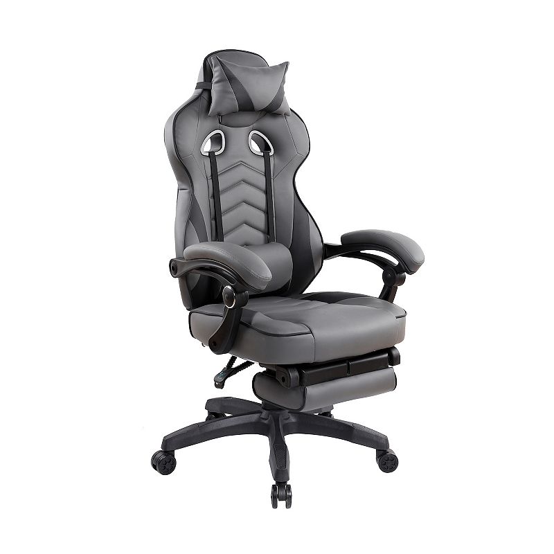 Techni Mobili Gaming Racing Style Fully Reclining Executive Office Chair, Gray