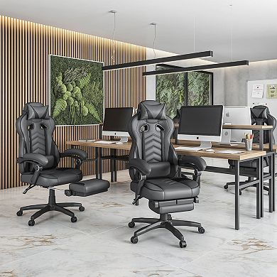 Techni Mobili Gaming Racing Style Fully Reclining Executive Office Chair