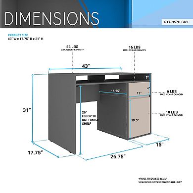 Techni Mobili Home Office Workstation with Storage