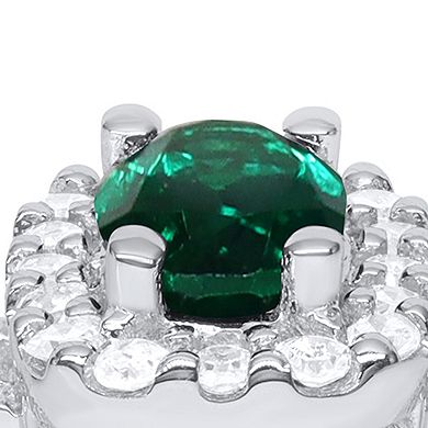 Éthique Sterling Silver 1/3 Carat T.W. Lab-Grown Diamond and Lab-Created Gemstone Ring