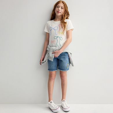 Girls 6-20 SO® Short Sleeve Graphic Baby Tee in Regular & Plus