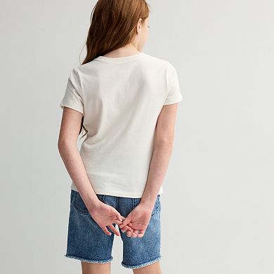 Girls 6-20 SO® Short Sleeve Graphic Baby Tee in Regular & Plus
