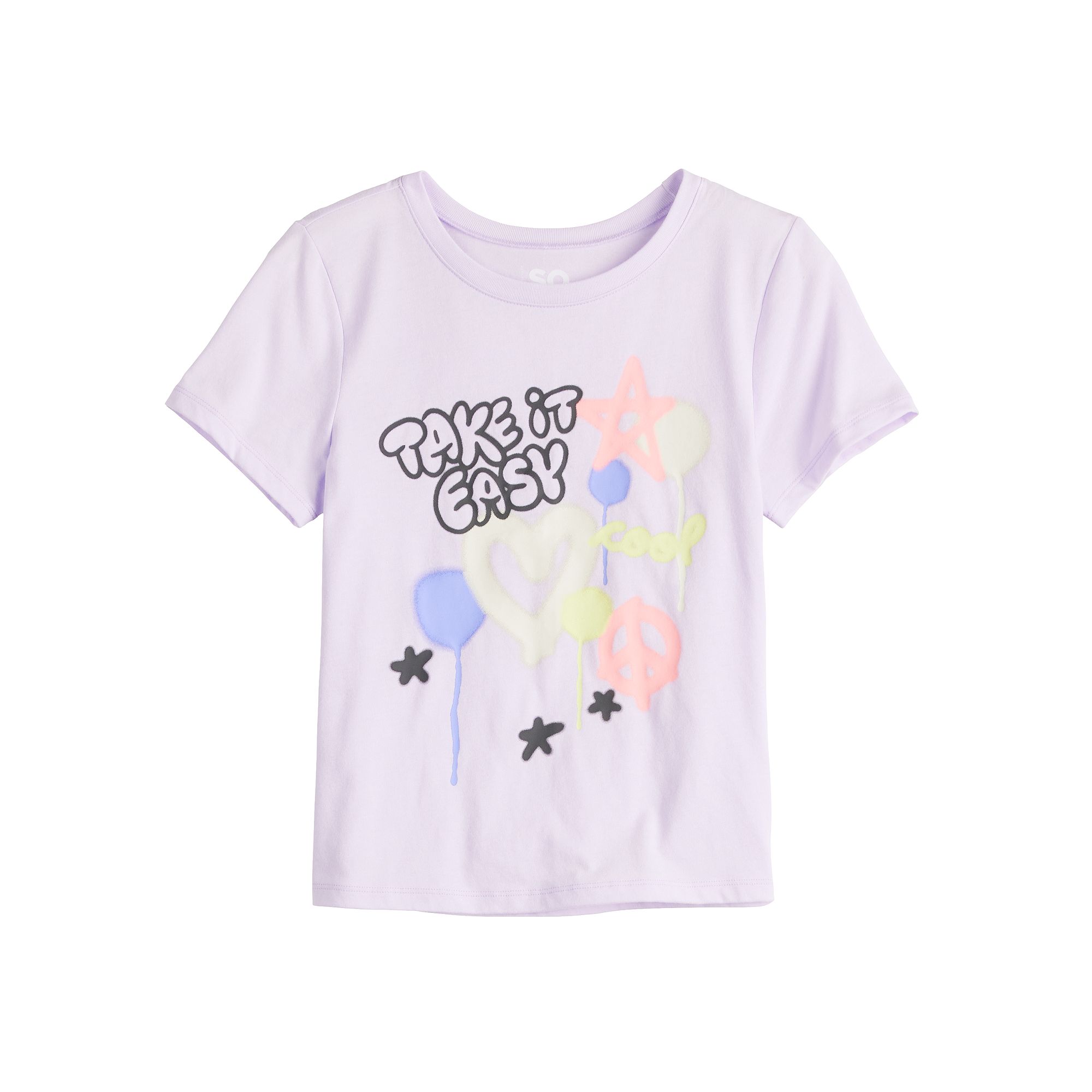 Girls 6-20 SO® Short Sleeve Graphic Baby Tee in Regular & Plus, Girls, Si