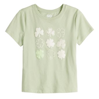 Girls 6-20 SO® Short Sleeve Graphic Baby Tee in Regular & Plus