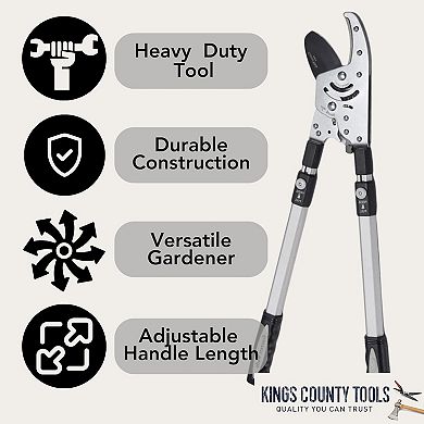 Kings County Tools Extendable Heavy Duty Anvil Loppers Tree Trimmer for Dry Wood