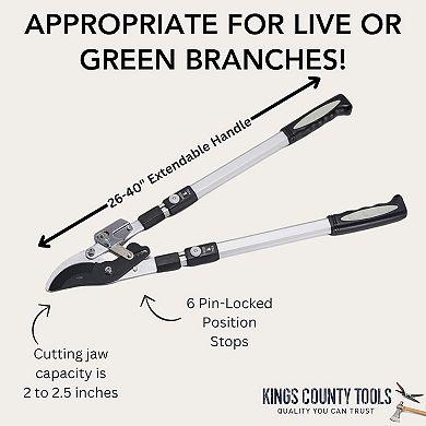 Kings County Tools Double Ratcheting Bypass Tree Pruners for Wet Wood