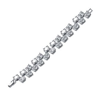 Sterling Silver Cubic Zirconia Wide Tennis Bracelet