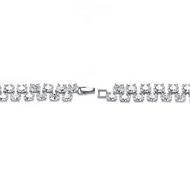 Sterling Silver Cubic Zirconia Wide Tennis Bracelet