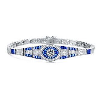 Sterling Silver Cubic Zirconia Vintage Bracelet