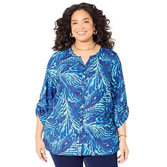 Catherines Women's Plus Size Breezeway Georgette Blouse