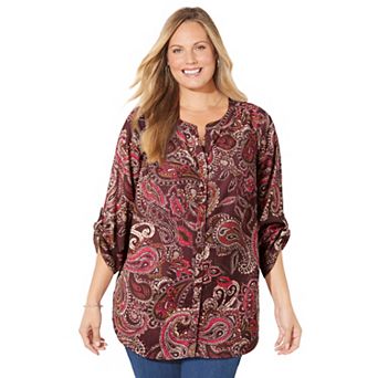 Catherines Women's Plus Size Breezeway Georgette Blouse