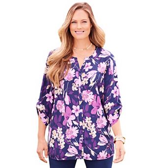 Catherines Women's Plus Size Breezeway Georgette Blouse