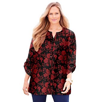 Catherines Women's Plus Size Breezeway Georgette Blouse