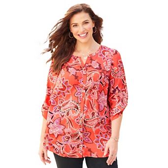 Catherines Women's Plus Size Breezeway Georgette Blouse