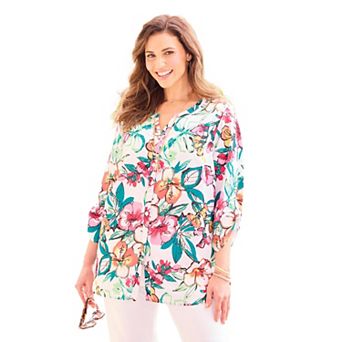 Catherines Women's Plus Size Breezeway Georgette Blouse