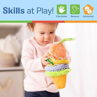 Melissa & Doug Ice Cream Take-Along Clip-On Infant Toy with Sound and Vibration