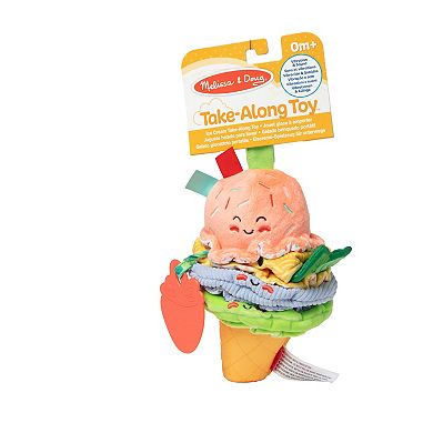 Melissa & Doug Ice Cream Take-Along Clip-On Infant Toy with Sound and Vibration