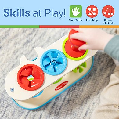 Melissa & Doug Match & Push Spinning Tops Wooden Developmental Skills Learning Toy