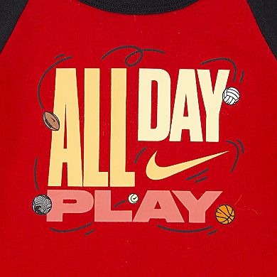 Baby Boys Nike "All Day Play" Raglan Bodysuit & Pants 2-Piece Set