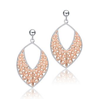 Sterling Silver Two-Tone Dangling Earrings