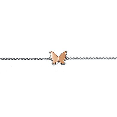 Sterling Silver Butterfly Charm Anklet