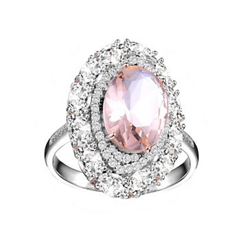 Sterling Silver Cubic Zirconia Halo Ring