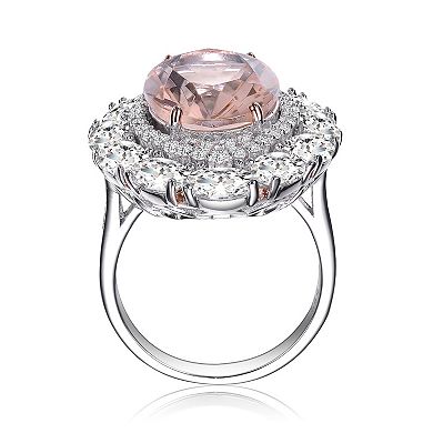 Sterling Silver Cubic Zirconia Halo Ring
