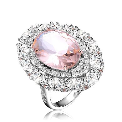 Sterling Silver Cubic Zirconia Halo Ring