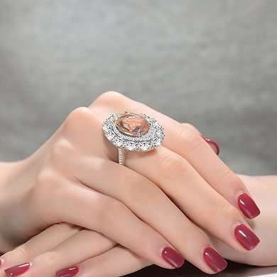 Sterling Silver Cubic Zirconia Halo Ring