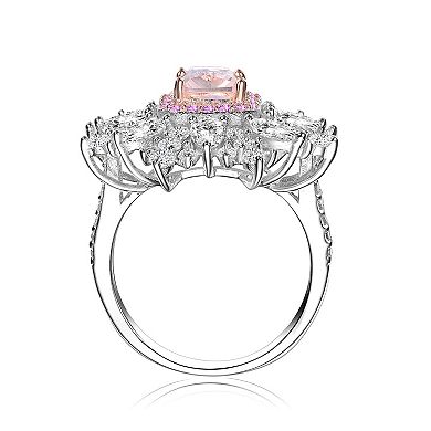 Sterling Silver Cubic Zirconia Halo Ring