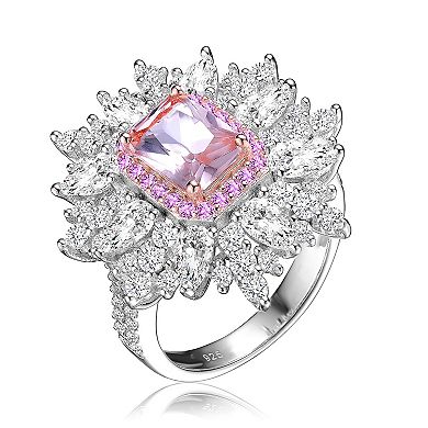 Sterling Silver Cubic Zirconia Halo Ring