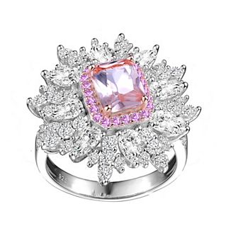 Sterling Silver Cubic Zirconia Halo Ring