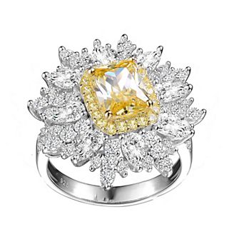 Sterling Silver Cubic Zirconia Halo Ring