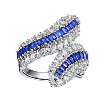 Sterling Silver Cubic Zirconia Bypass Ring