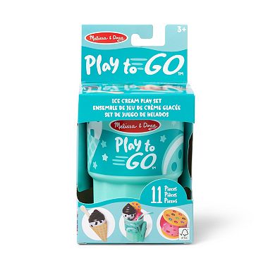 Melissa & Doug Play to Go Ice Cream Play Food Travel Toy Set in Cup with Fidget Toy Lid