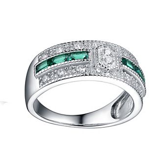 Sterling Silver Cubic Zirconia Pave Cocktail Ring