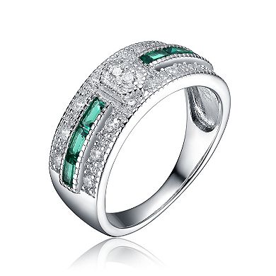 Sterling Silver Cubic Zirconia Pave Cocktail Ring