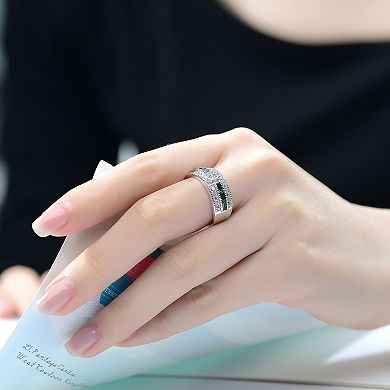 Sterling Silver Cubic Zirconia Pave Cocktail Ring