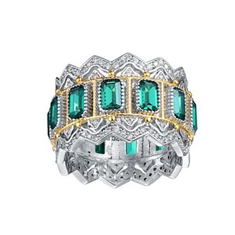 14k Gold over Sterling Silver Cubic Zirconia Cocktail Ring