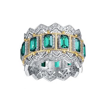 14k Gold over Sterling Silver Cubic Zirconia Cocktail Ring