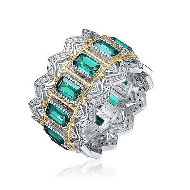 14k Gold over Sterling Silver Cubic Zirconia Cocktail Ring