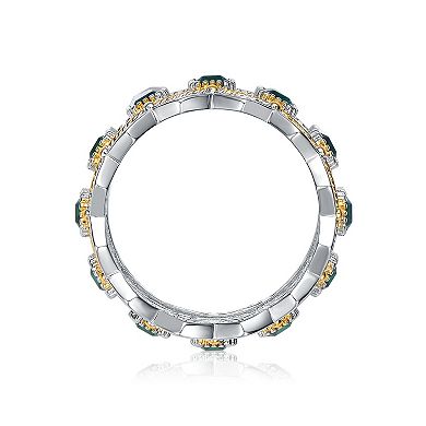 14k Gold over Sterling Silver Cubic Zirconia Cocktail Ring