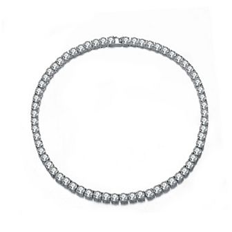 Sterling Silver Cubic Zirconia Tennis Necklace