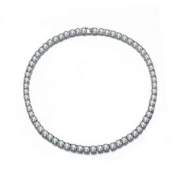 Sterling Silver Cubic Zirconia Tennis Necklace