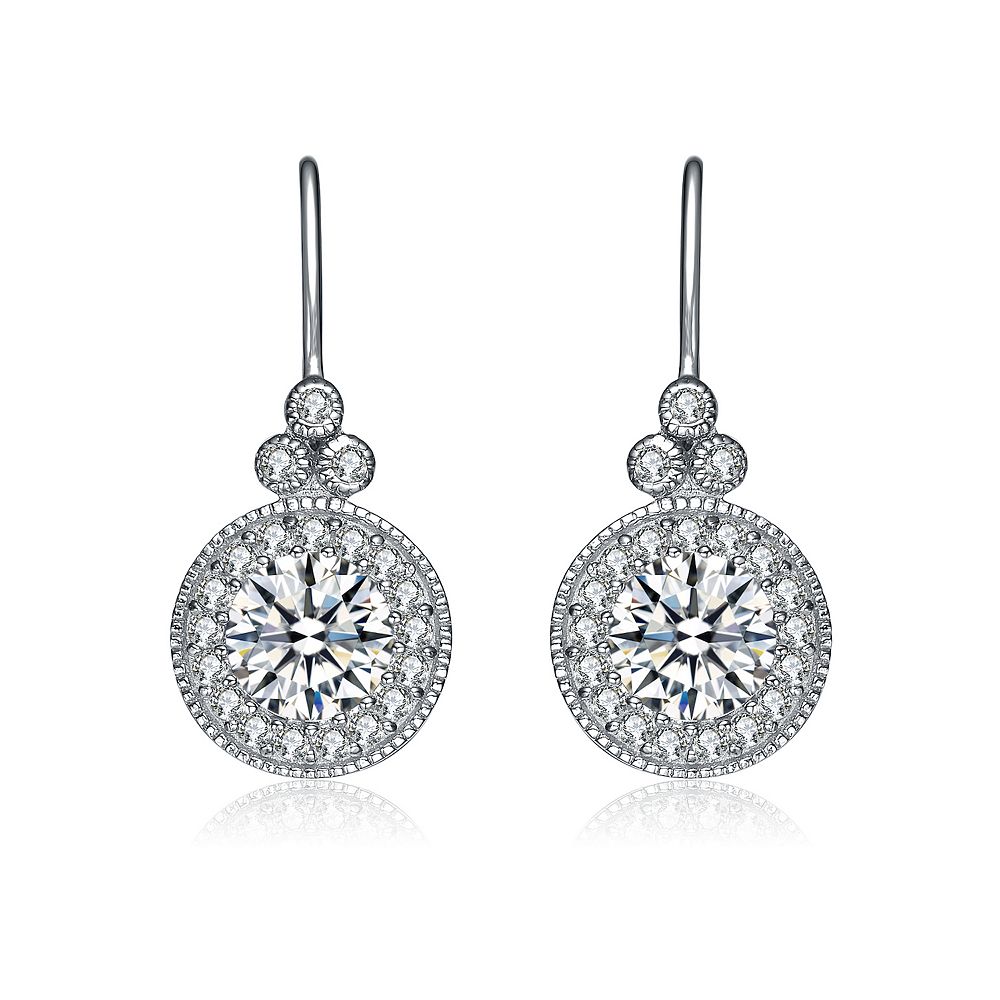 Sterling Silver Cubic Zirconia Huggie Hoop And White Freshwater Pearl Earrings main image 0