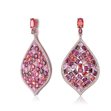 18k Gold over Sterling Silver Cubic Zirconia Drop Earrings