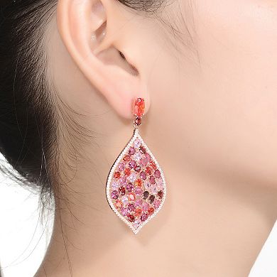 18k Gold over Sterling Silver Cubic Zirconia Drop Earrings